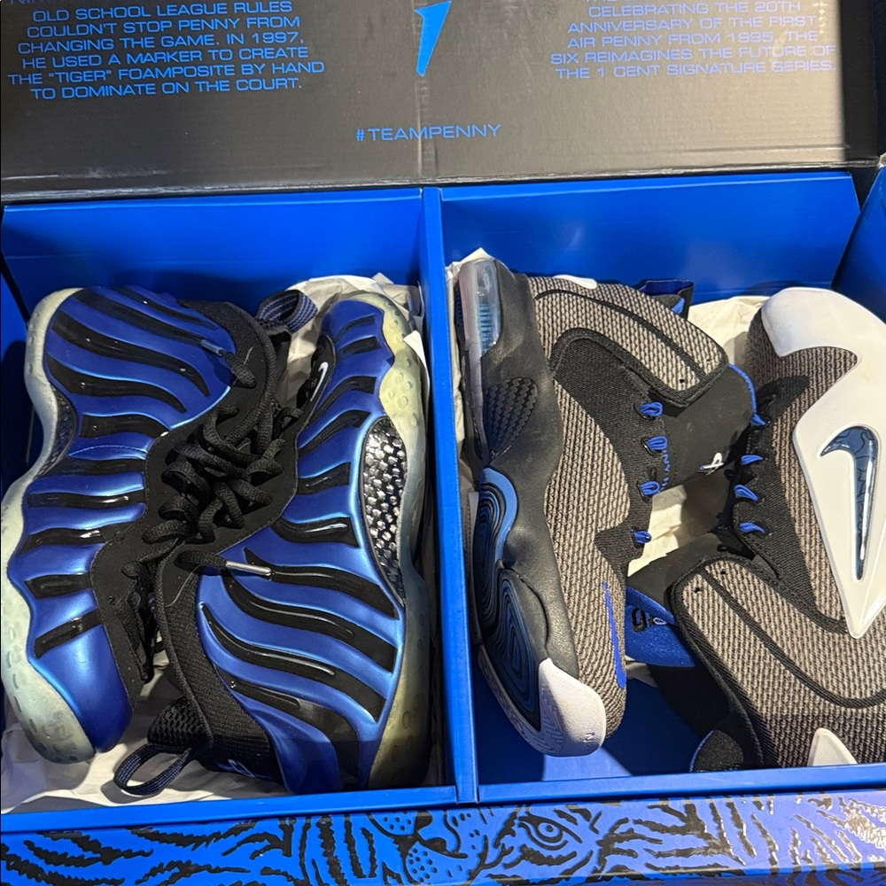 Nike “Sharpie Pack” Blue and Black Penny Sneaker Set